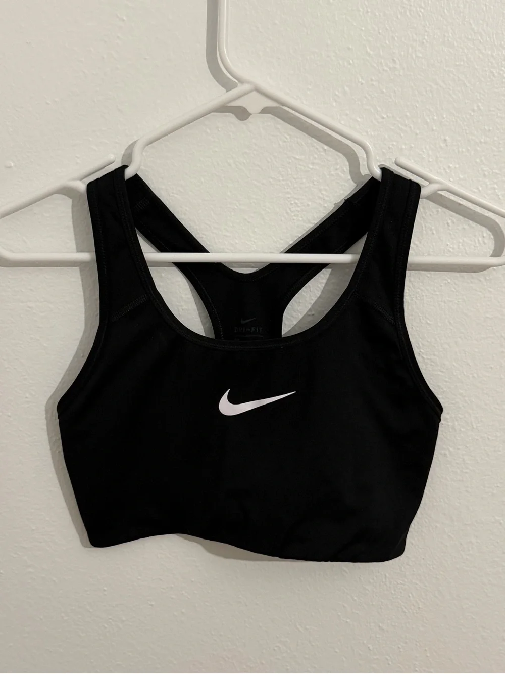 Nike Black Sports Bra with White Swoosh